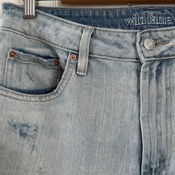 Wild Fable Loose Fit Distressed Jeans High Rise Denim Size 8 - Picture 6 of 9